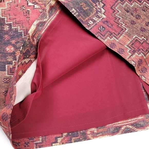 New Tory Burch Silk Wool Aztec Print Skirt Sz 10 - Picture 12 of 12